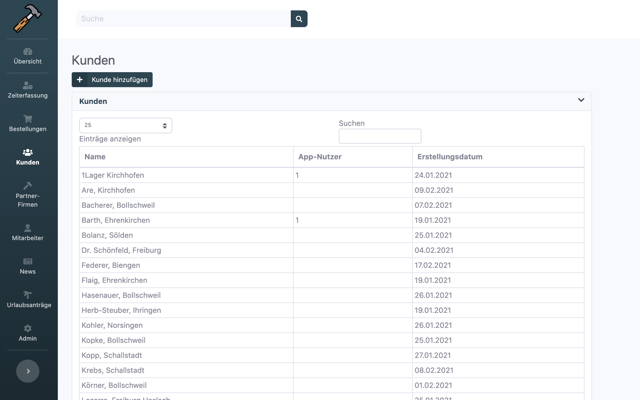 MeinZimmerer-App Verwaltungssystem